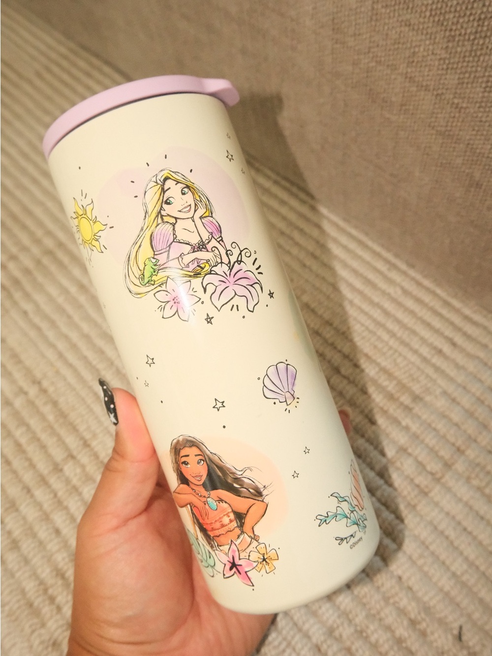 ZAK Cream and Pink Disney Princess Travel Tumbler - Stainless Steel